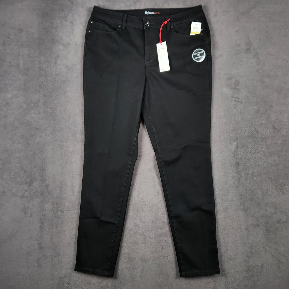 Style & Co Jeans Womens 14‎ Black Bottoms Up Skinny Leg Embellished Pockets NEW